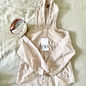 NWT Zara boys button down hoodie and t-shirt set